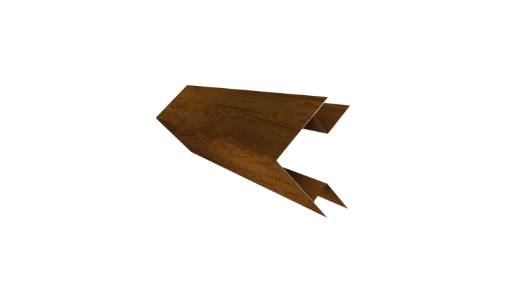 Планка угла внешнего сложного Блок-хаус new 0,45 Print Elite Golden Wood TwinColor (2м)