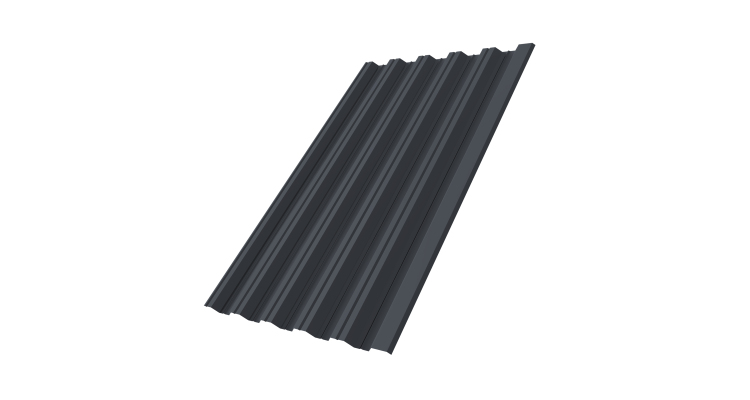 Профнастил HC35R Grand Line 0,5 PurPro RAL 7024 мокрый асфальт