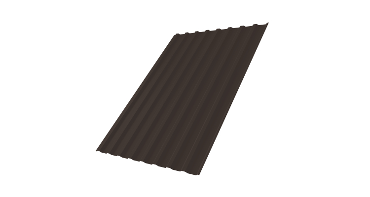 Профнастил С20В 0,45 PE RR 32 темно-коричневый