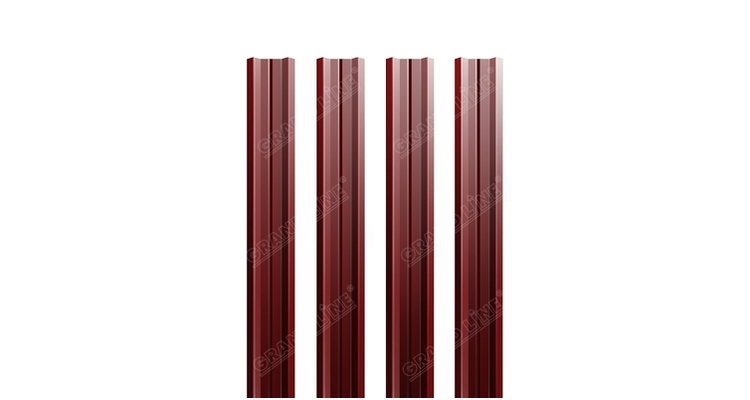 Штакетник М-образный А 0,45 PE RAL 3003 рубиново-красный