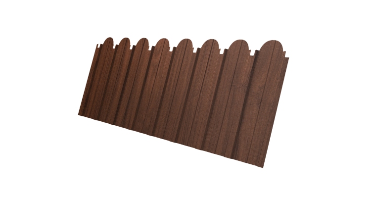 Профнастил C10A фигурный 0,45 Print Elite с пленкой Choco Wood TwinColor