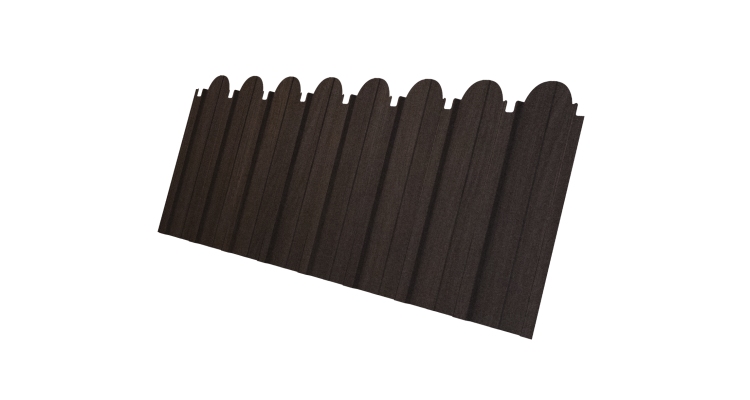 Профнастил C10A фигурный 0,45 Print Elite с пленкой Coffee Wood Blesk TwinColor