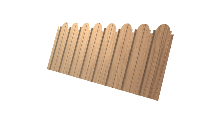 Профнастил C10A фигурный 0,45 Print Elite с пленкой Honey Wood TwinColor