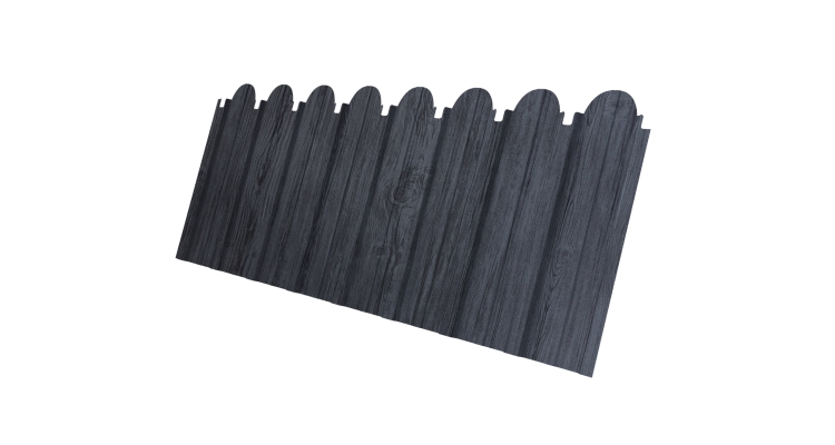 Профнастил C10A фигурный 0,45 Print Premium с пленкой Grey Wood TwinColor