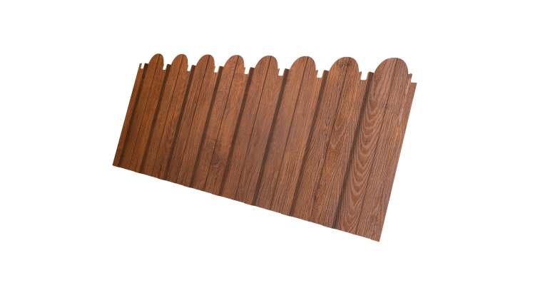 Профнастил C10A фигурный 0,45 Print Premium с пленкой Golden Wood Fresh TwinColor