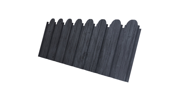 Профнастил C10B фигурный 0,45 Print Premium с пленкой Grey Wood TwinColor