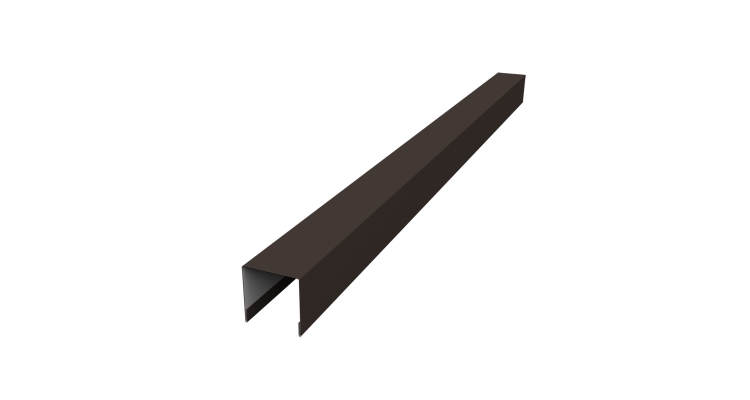 Планка вертикальная лицевая для забора жалюзи Palermo 0,5 Satin RR 32 темно-коричневый (2м)