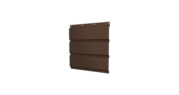 Софит металлический полная перфорация 0,5 Satin с пленкой RAL 8017 шоколад